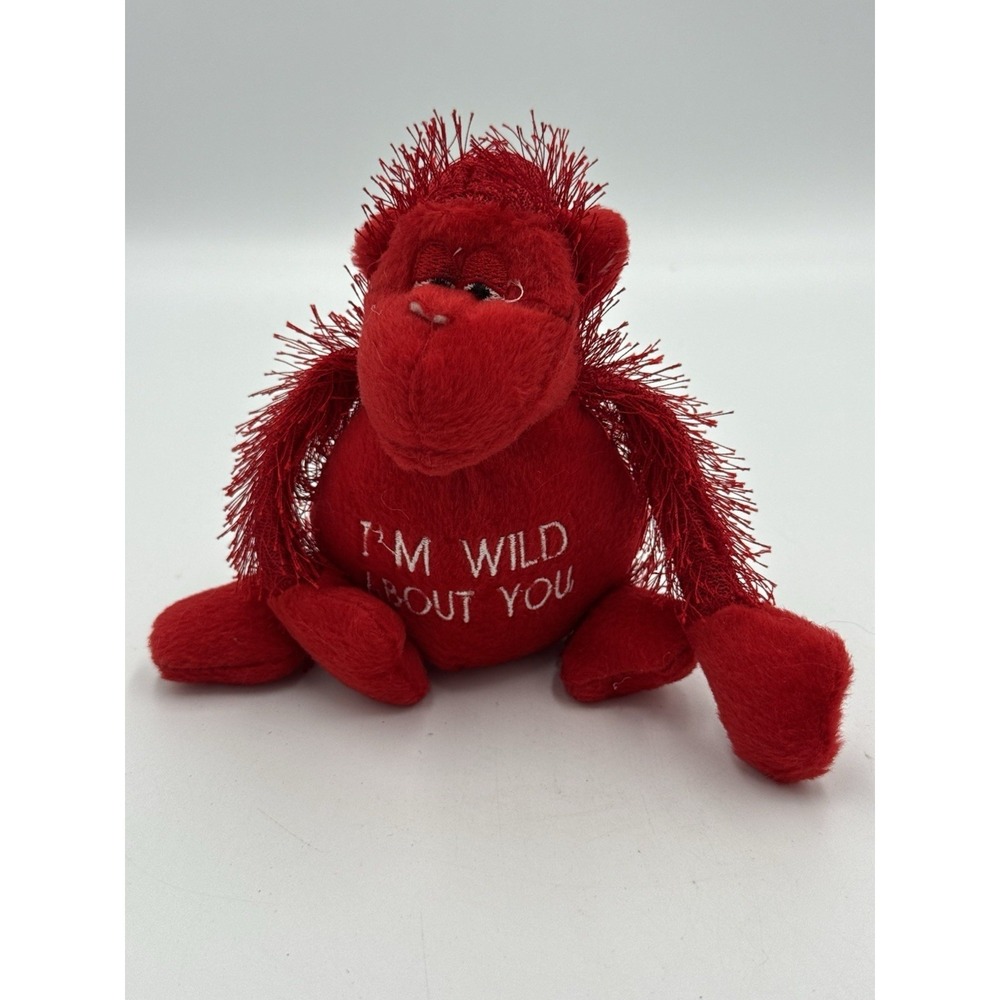 Valentines Red Wild About You Monkey Plush Stuffed